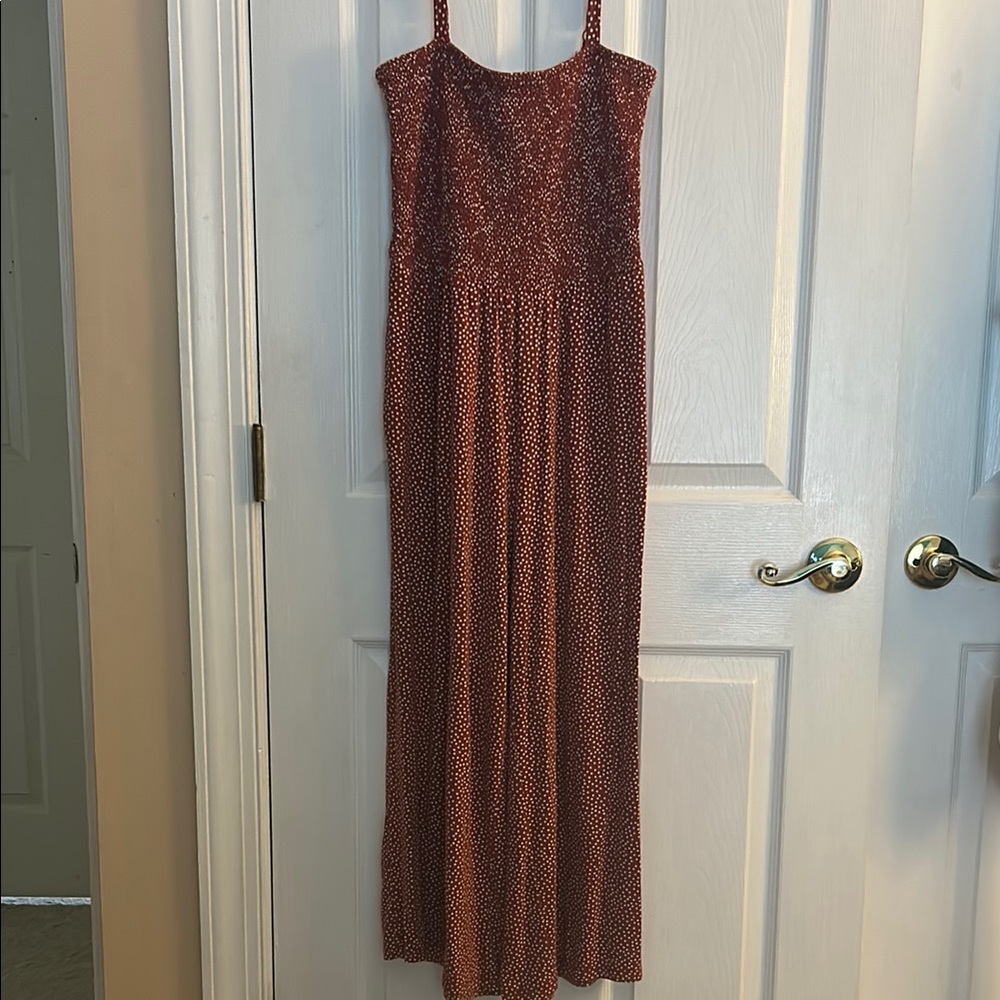 Old Navy Burgundy Patterned Jumpsuit